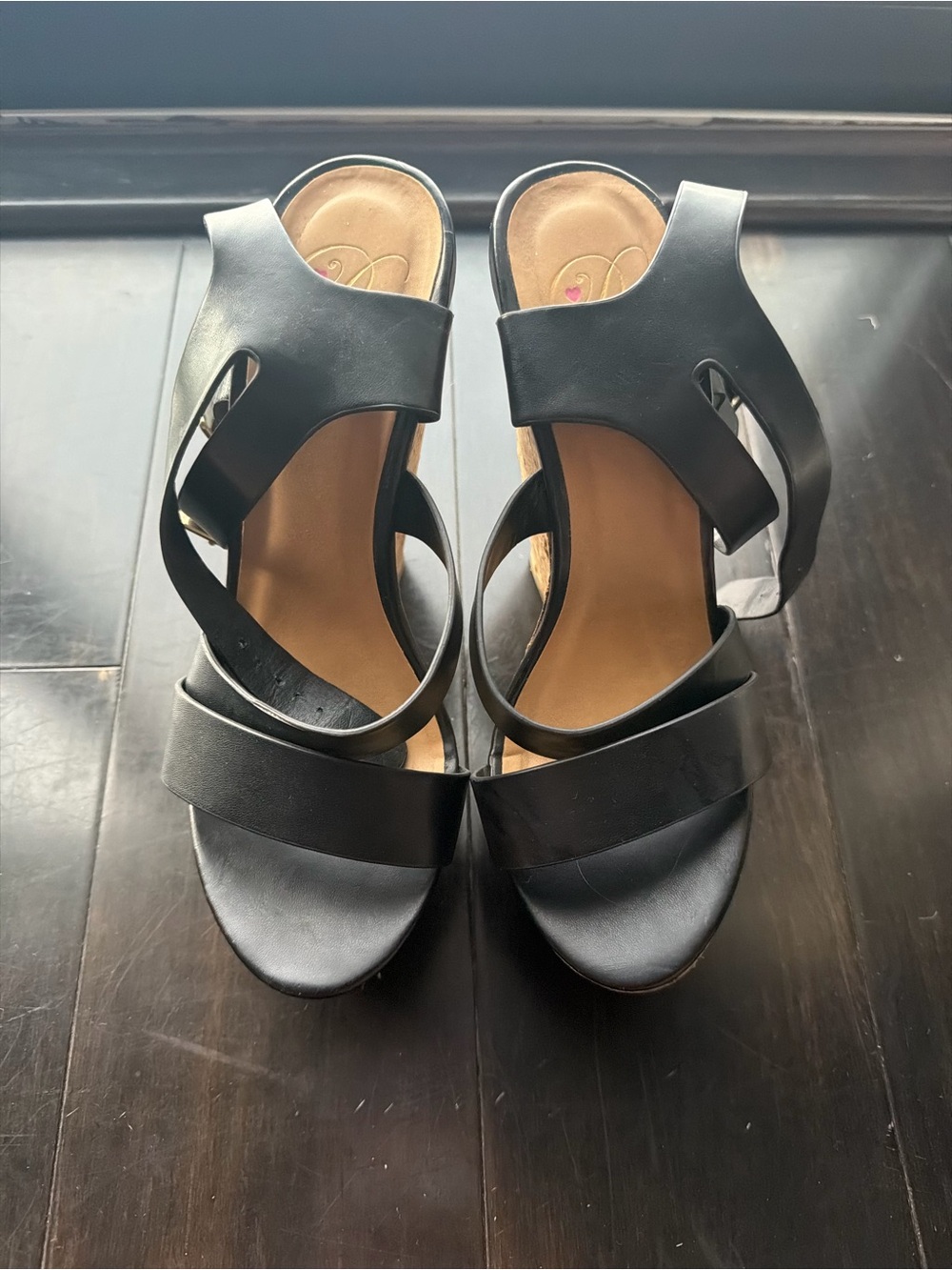 Black Strappy Womens Sandals - Comfortable Everyday Heel